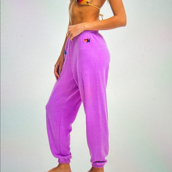 Aviator Nation Logo Sweatpants – Neon Purple Size XL - Picture 2 of 8